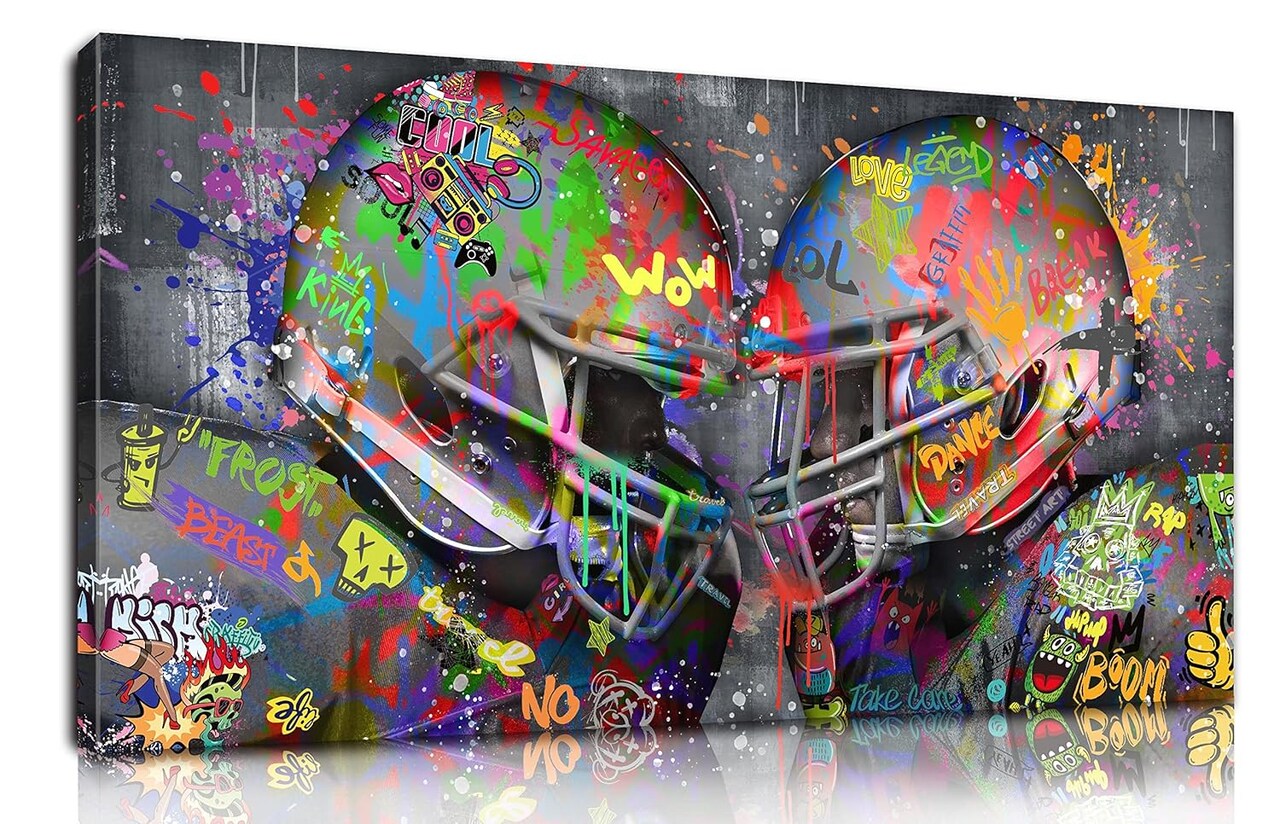 Floral Wall-Decor - Banksy Canvas Wall Decor - Graffiti Wall Art for Living Room Ready To Hang Size 40" x 20"